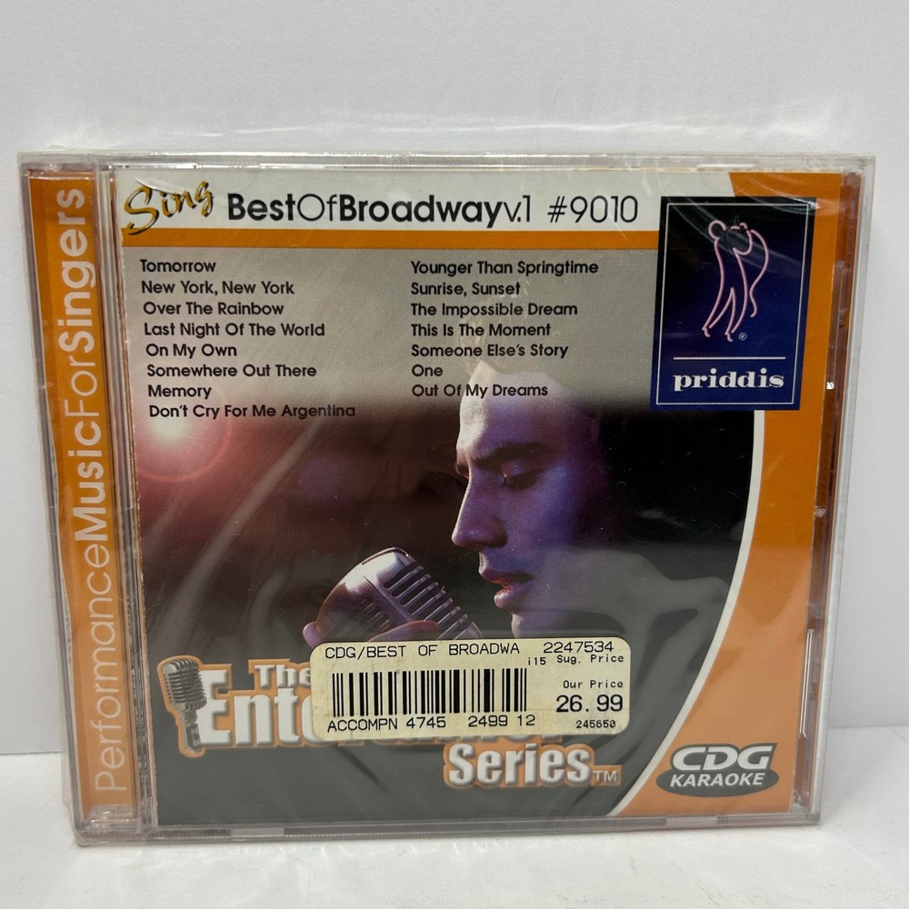 Priddis The Entertainer Series Sing Best of Broadway Vol 1 CDG Karaoke 9010 NEW